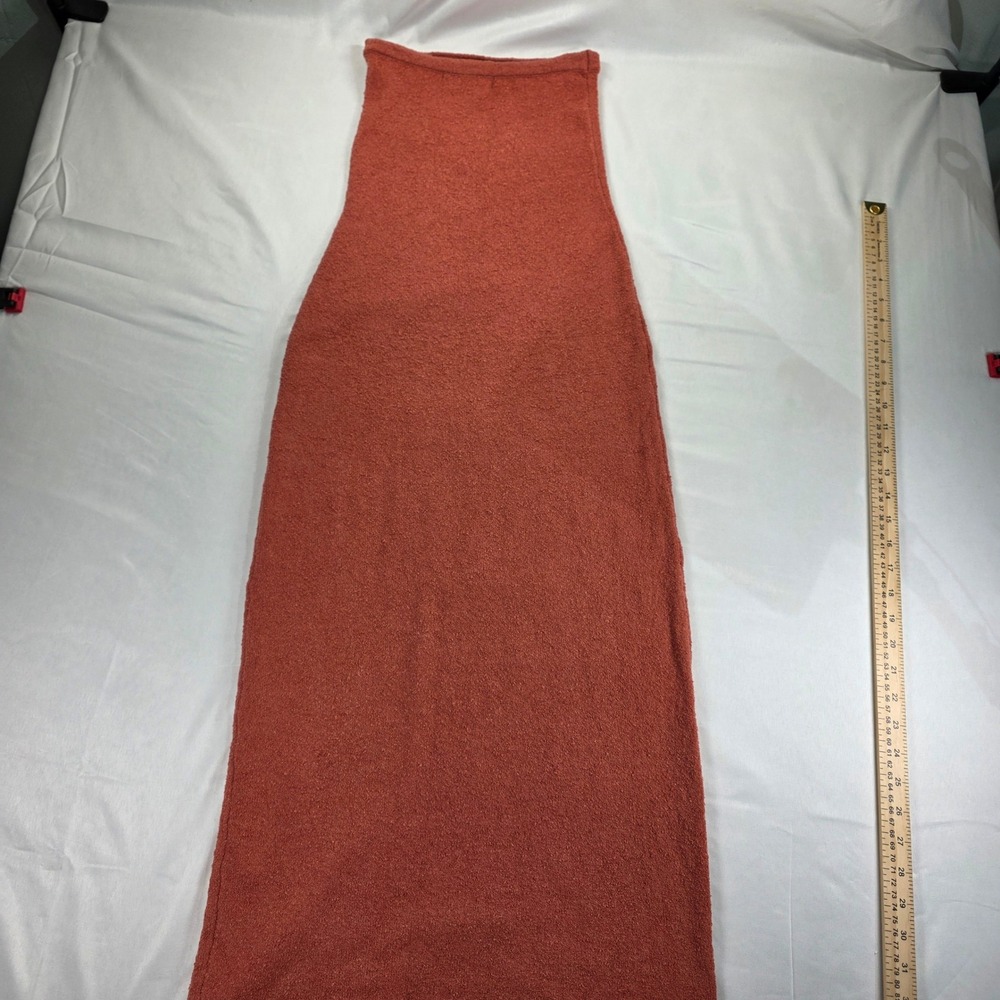 Free People Free-est Strapless Maxi Dress Terracotta Rust Terry Knit XS - Picture 3 of 4